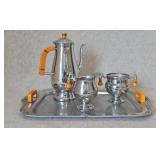 Vintage LB Chromium Plated Bakelite Coffee Pot