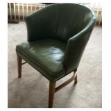 MCM Green Leather Chair W24 H31 D20
