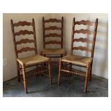Chairs (3) Woven Seat Ladder Back 17w 15d 40h