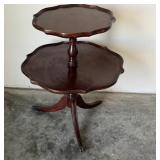 Victorian Round Two tiered End Table 24d 28h