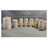 Metal Tin Salt Pepper Canister Lot