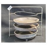Antique Wire Pie Holder Display and Tins