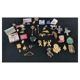 Brooch Pin Lot Gold and Silver Tone Clown Horse