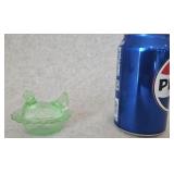 Pale Green Glass Hen on Nest (3 inch)