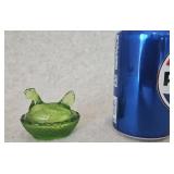 Green Glass Hen on Nest (2.5 inch)