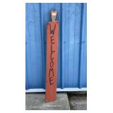 Pumpkin Welcome Wood Decor