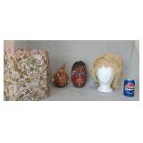 Coconut Shrunken Heads and Wig
