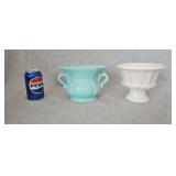 Haager Vase USA Dundee IL Teal White