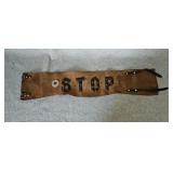 School Crossing Guard Belt Leather STOP Handmade