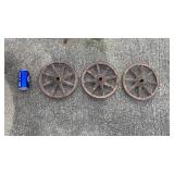 10" Wood Spoke/Steel Rim Wagon Wheels (3) Center