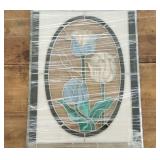 Stain Leaded Glass Roses 19.5 31.5