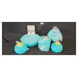 NEW Tupperware Bagel Keepers Aqua Teal Lot