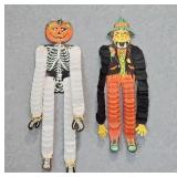 Vintage Beistle Pumpkin Skeleton Scarecrow