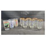 Libby Gold Rim Water Glasses and KY Derby Lot
