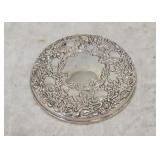Vintage Repoussé Silver Pocket or Compact Mirror
