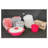 NEW Tupperware Red White Canister Pickle Storage