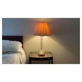 Table Lamp Brass and Glass Base 32" Paper Shade