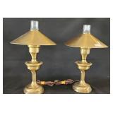 Table Desk Lamp PAIR Brushed Brass Finish UFO