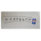 Set (8) Vintage FEDERAL GLASS - SPORTSMAN PATTERN