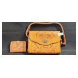 Tooled Leather Purse and Wallet