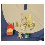 Christmas Snowman Lot Ivory Treeskirt Snowman