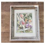 Barn Frame 14 x 17 Glass Cardinal Goldfinch