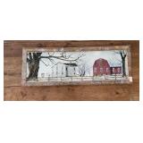 Barn Frame 37.5 x 13.5  Cardinal Winter Farm Barn