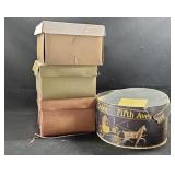 Vintage Hat Boxes (Damaged) and Collar Boards