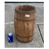Wooden Primitive Wire Banded Nail Keg/Barrel