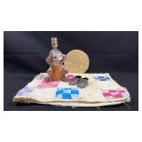 Baby Quilt Elephant Nursery Lamp (needs wired)
