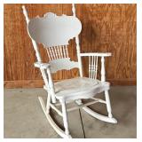 Rocking Chair w/ Tooled Leather Seat W25 H38 D32