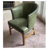 MCM Green Leather Chair W24 H31 D20