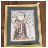 Jean Berlin 1999 Santa Picture Signed 18 x 22
