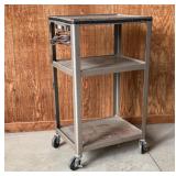 Electrified Roll Around Metal Cart 24 x 18 x 42H