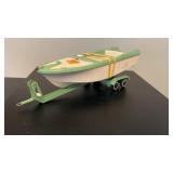 Tonka Vintage Metal Speed Boat and Trailer Toy
