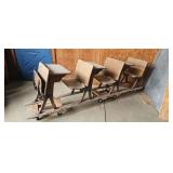 Wood Frame School Desks w/ Fold Up Seats Each