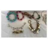 Bracelet Lot and Jewelry Case