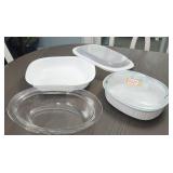 Corning Ware Oval Bowls  3 Qt  2.5 Qt Oval Glass