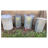 Galvanized Trash Cans with Lids (4)