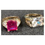 Ladies Goldtone Dinner Rings (2) (.925- 16.9