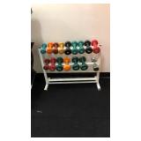 Set of 16 Dumbbells With Rack