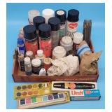 Lot of Paint, Watercolors, Acrylic, Varnish, Fixat