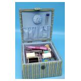 Soft Sided Sewing Box w Notions, Pins+
