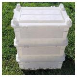 3 Stacking Plastic Storage Bins with lids