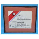 1989 Coast Guard Auxiliary Framed Certificate