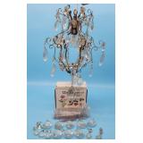 Vintage Crystal Prism Chandelier Light Fixture