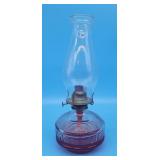 Glass Base Oil Lamp w Shade