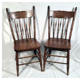 (2) Dining Table Chairs w Pressed Back Design