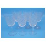 6 Cross Hatched Etched Goblets