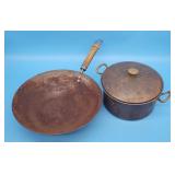 Copper Cook pot with Lid, Steel Wok